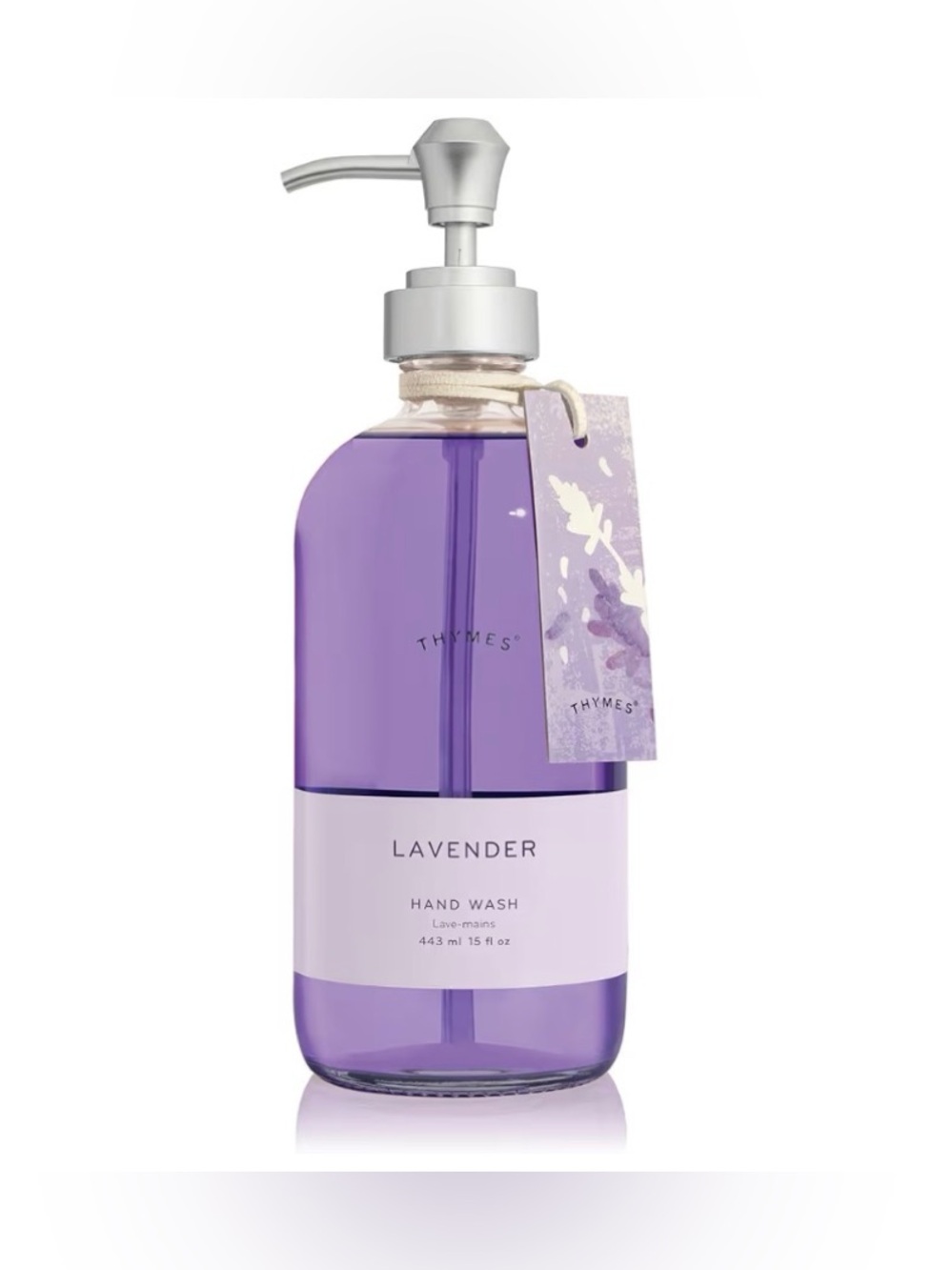 Thymes Lavender Large Hand Wash with Pump - Hydrating Liquid Hand Soap15floz